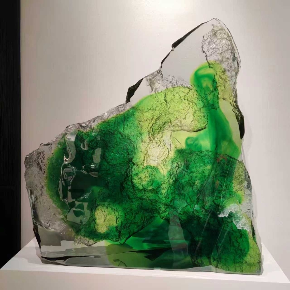 流晶 山石  翡翠绿